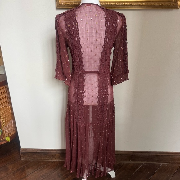 Sundance Boho Gold Flecked Sheer Over Dress - Picture 4 of 13